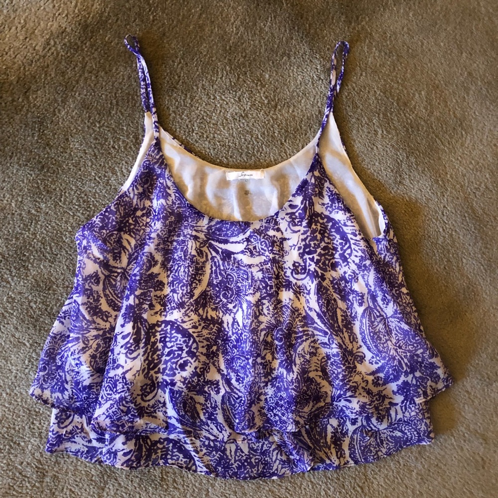 Floral Print Loose Crop Top